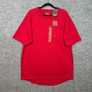 Ariat Rebar Shirt Mens 2XL XXL Red Short Sleeve Workman Workwear Outdoor NEW